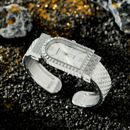 UTHAI W82 Women's Bracelet Watch Fashion Light Luxury Diamonds Small Square Quartz Watches Ladies Metal Wristwatch Jewelry