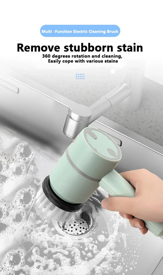 New Electric Cleaning Brush 3 Brush Heads Cleaner Multifunctional Cleaning Pots and Dishes For Kitchen Bathroom Bathtub Glass