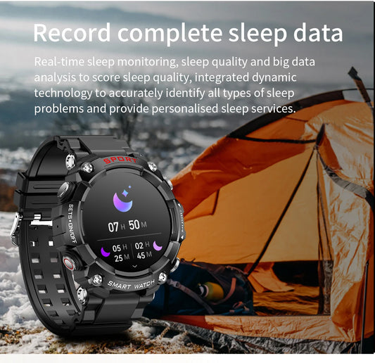 LaNikar Smart Watch AMOLED Display With In-Ear Bluetooth Headset Heart Rate Blood Pressure Oxygen Saturation Monitoring HD Audio