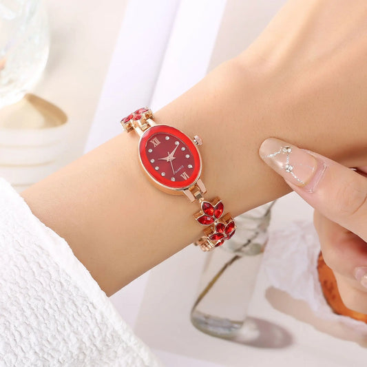UTHAI L91 Watch For Women Wheat Ear Bracelet Watch Violet Petals Waterproof Light Luxury Jewelry Female Fashion Quartz Watches