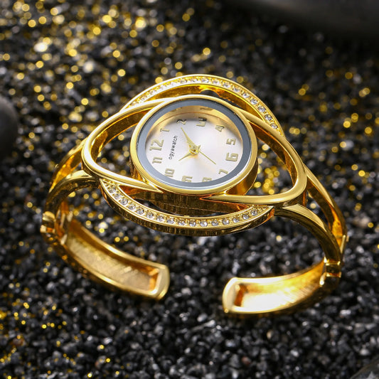 New Women's Watch Light luxury Metal Bracelet Watch Gold Versatile Trendy Female Fashion Quartz Wristwatches