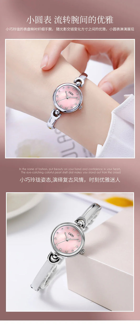 UTHAI W34 Women's Bracelet Watch Light Luxury Simple Exquisite Round Dial Waterproof Clock Lady Fashion Korean Quartz Watches