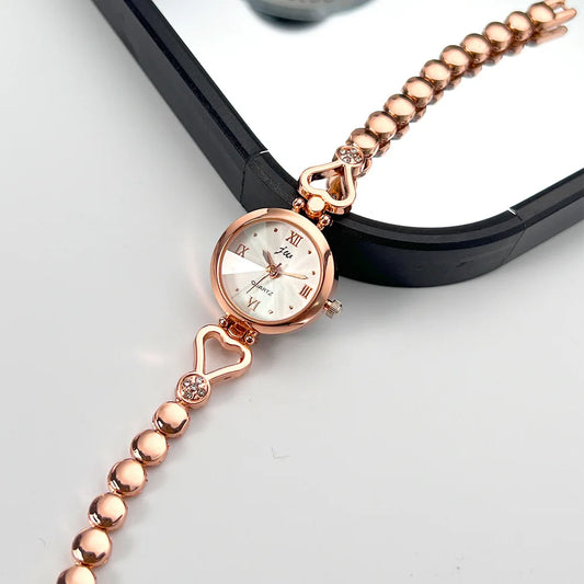 Women's Watch Compact and Exquisite Rose Love Bracelet Watch for Girls and Students Fashion quartz High Beauty Watch
