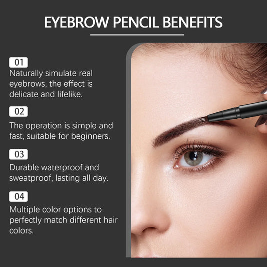 4 Forks Eyebrow Pencil Waterproof Long Lasting Dark Gray/Red Brown NO Smudging Eyes Liquid Eye Brows Pen Female Makeup Products