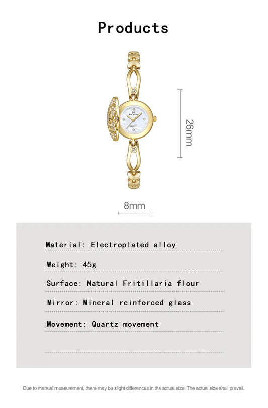UTHAI Women's Watch Flip Cap Light Luxury Camellia Bracelet Wristwatch Waterproof Temperament Ladies Fashion Quartz Watches Gift