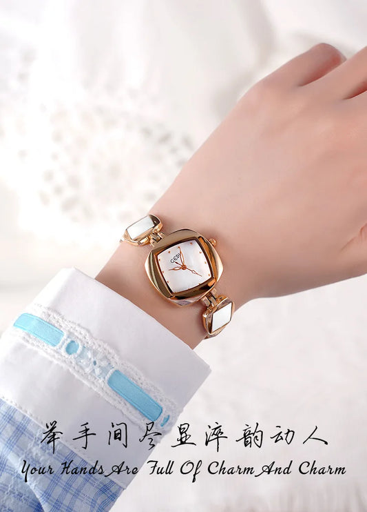 Women Bracelet Watch Light Luxury Creative Irregular Diamond shaped Watches Ladies Premium Exquisite Gem Quartz Wristwatch Gift