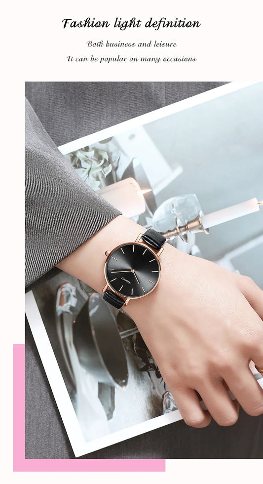 NIBOSI 2025 Watch Women Fashion Casual Leather Belt Watches Simple Ladies Round Dial Quartz Wristwatches Dress Relogio Feminino