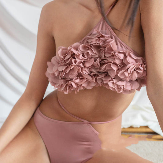 Floral Bikini  Lace-Up Swimsuit