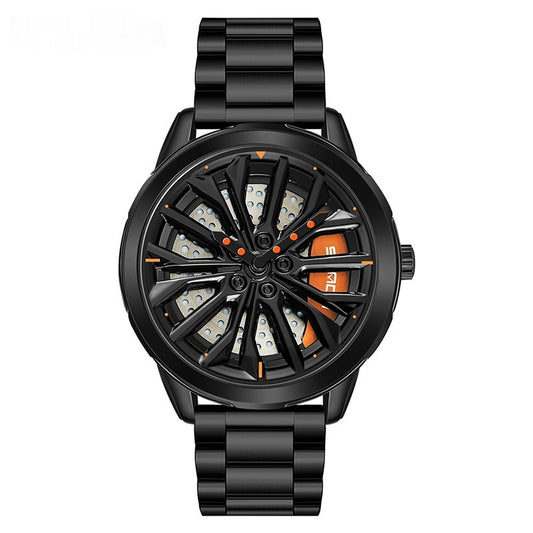 Men's Fashion Wheel Series Good Luck Comes Watch Trendy Unique Casual